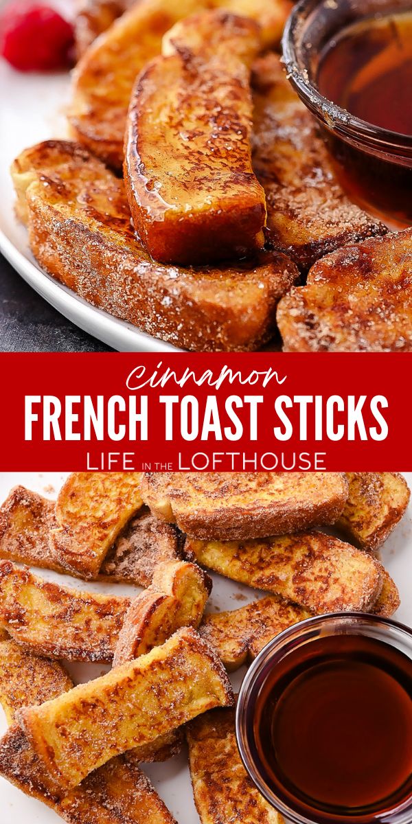 Golden cinnamon French toast sticks coated in cinnamon sugar, perfect for a quick and delicious breakfast or snack.