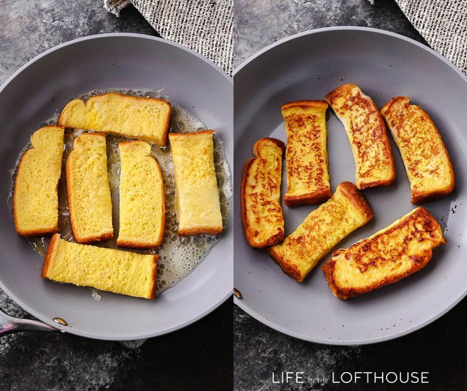 Golden cinnamon French toast sticks coated in cinnamon sugar, perfect for a quick and delicious breakfast or snack.