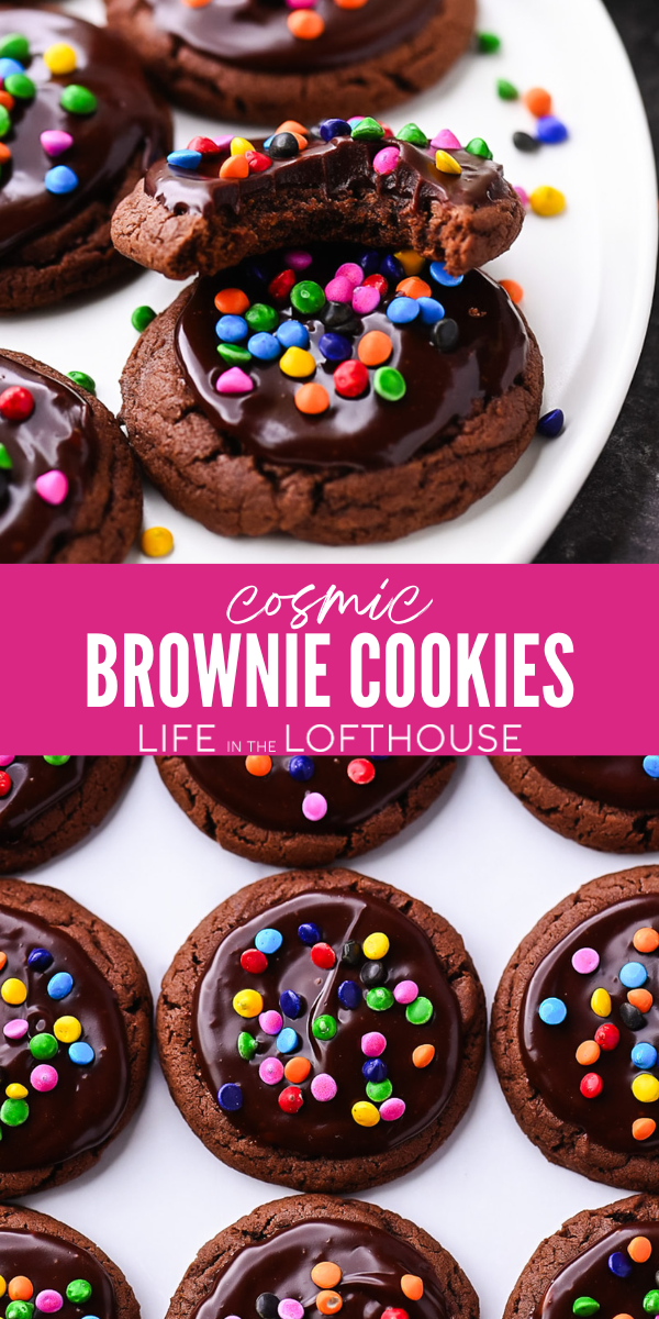 Cosmic Brownie Cookies with Ganache Topping