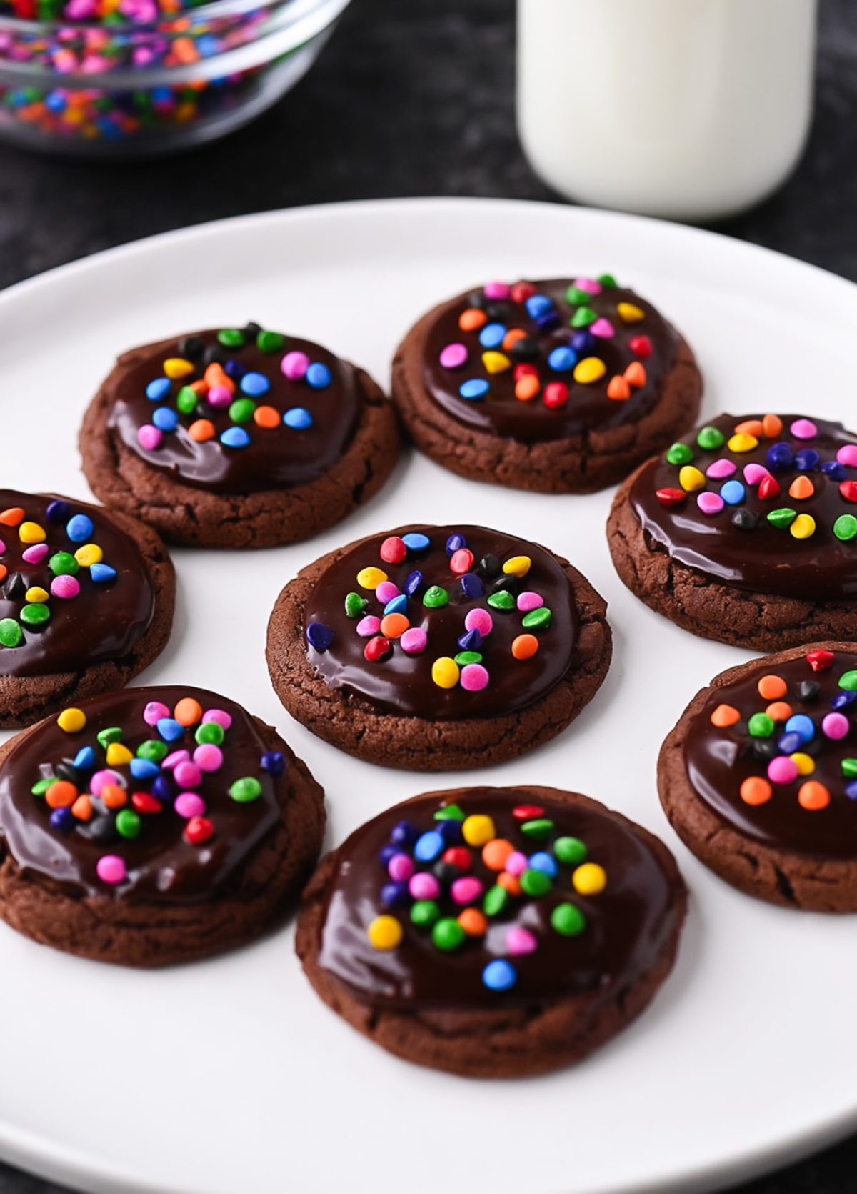 Cosmic Brownie Cookies with Ganache Topping