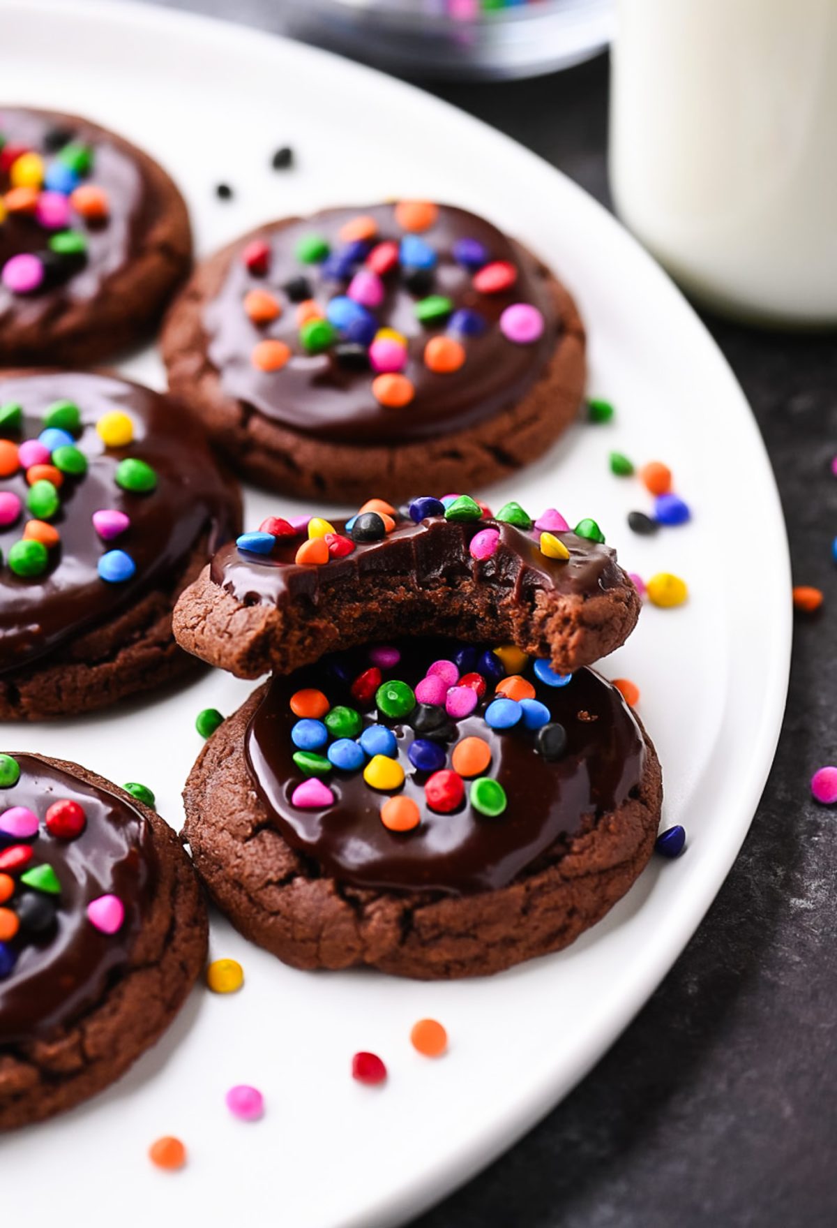Cosmic Brownie Cookies with Ganache Topping