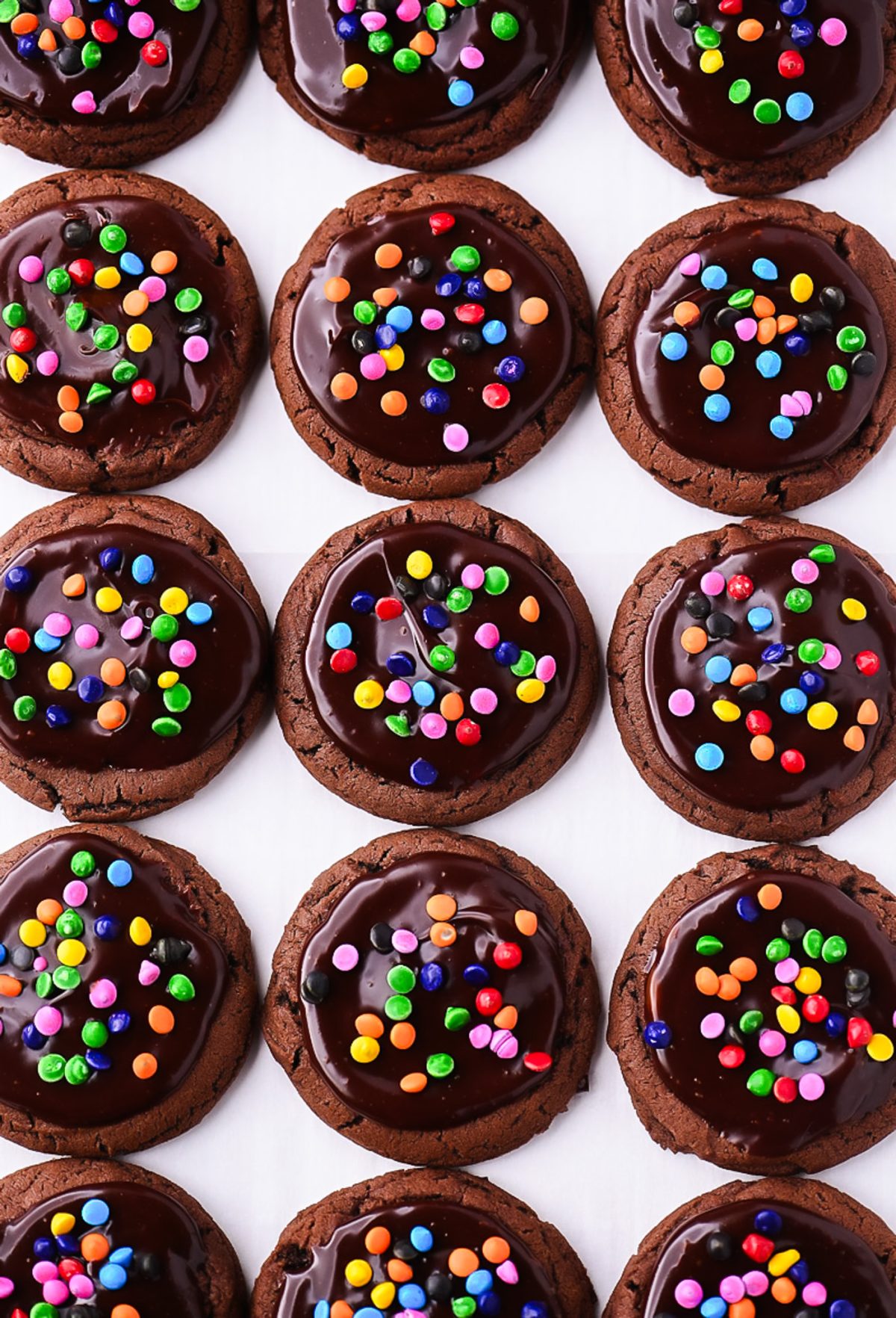 Cosmic Brownie Cookies with Ganache Topping