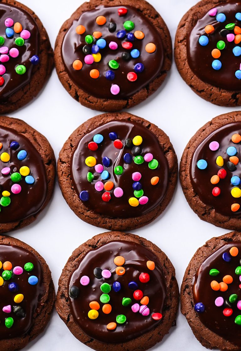 Cosmic Brownie Cookies with Ganache Topping