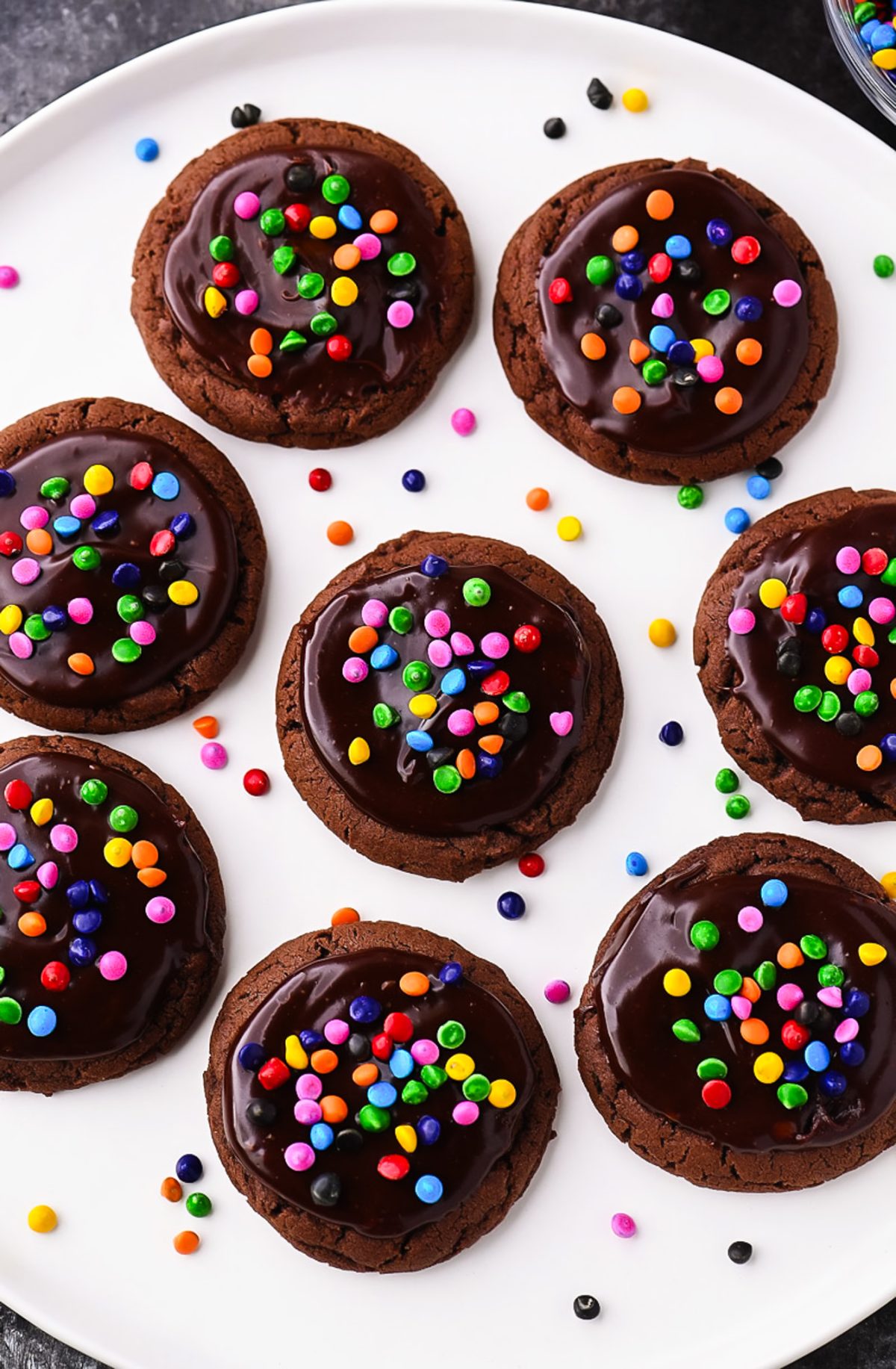 Cosmic Brownie Cookies with Ganache Topping