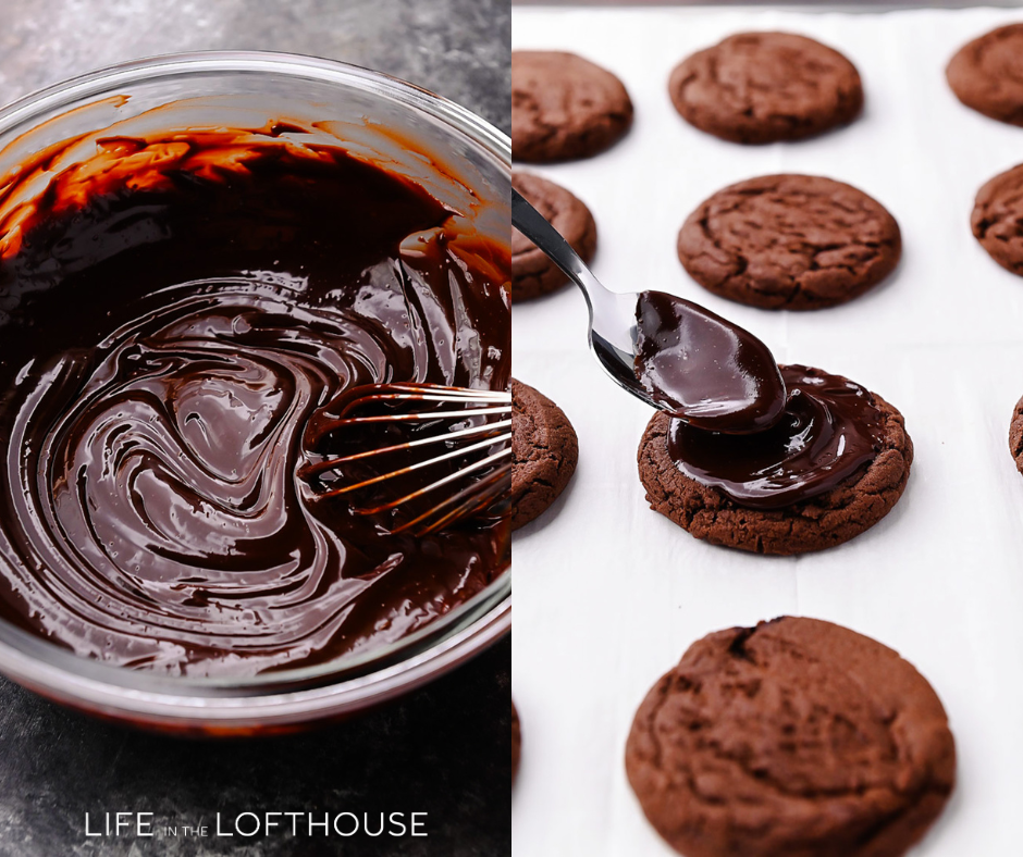 Cosmic Brownie Cookies with Ganache Topping