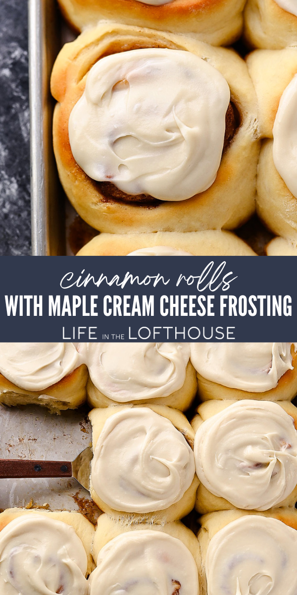 Homemade Cinnamon Rolls with Maple Cream Cheese Frosting