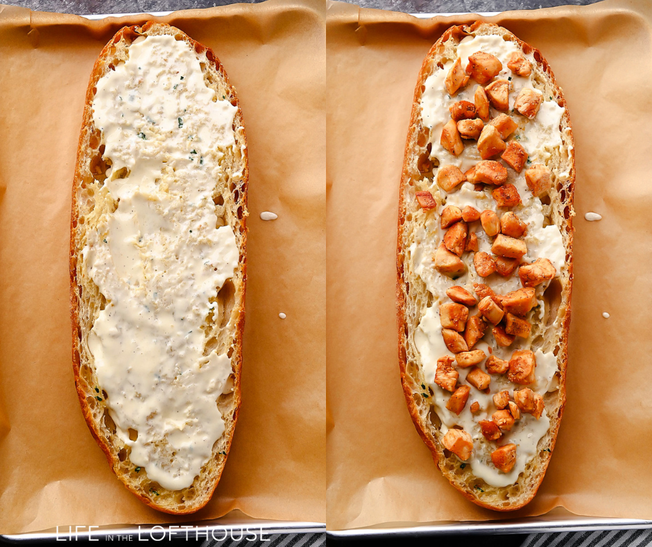Chicken Alfredo Garlic Bread Steps