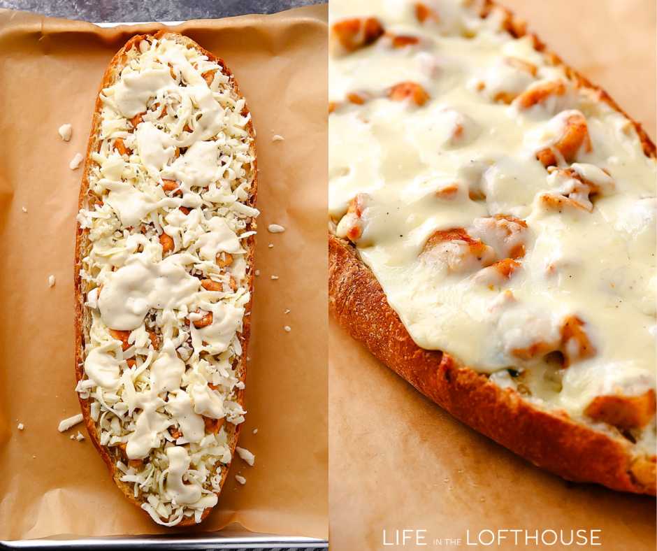 Chicken Alfredo Garlic Bread Steps