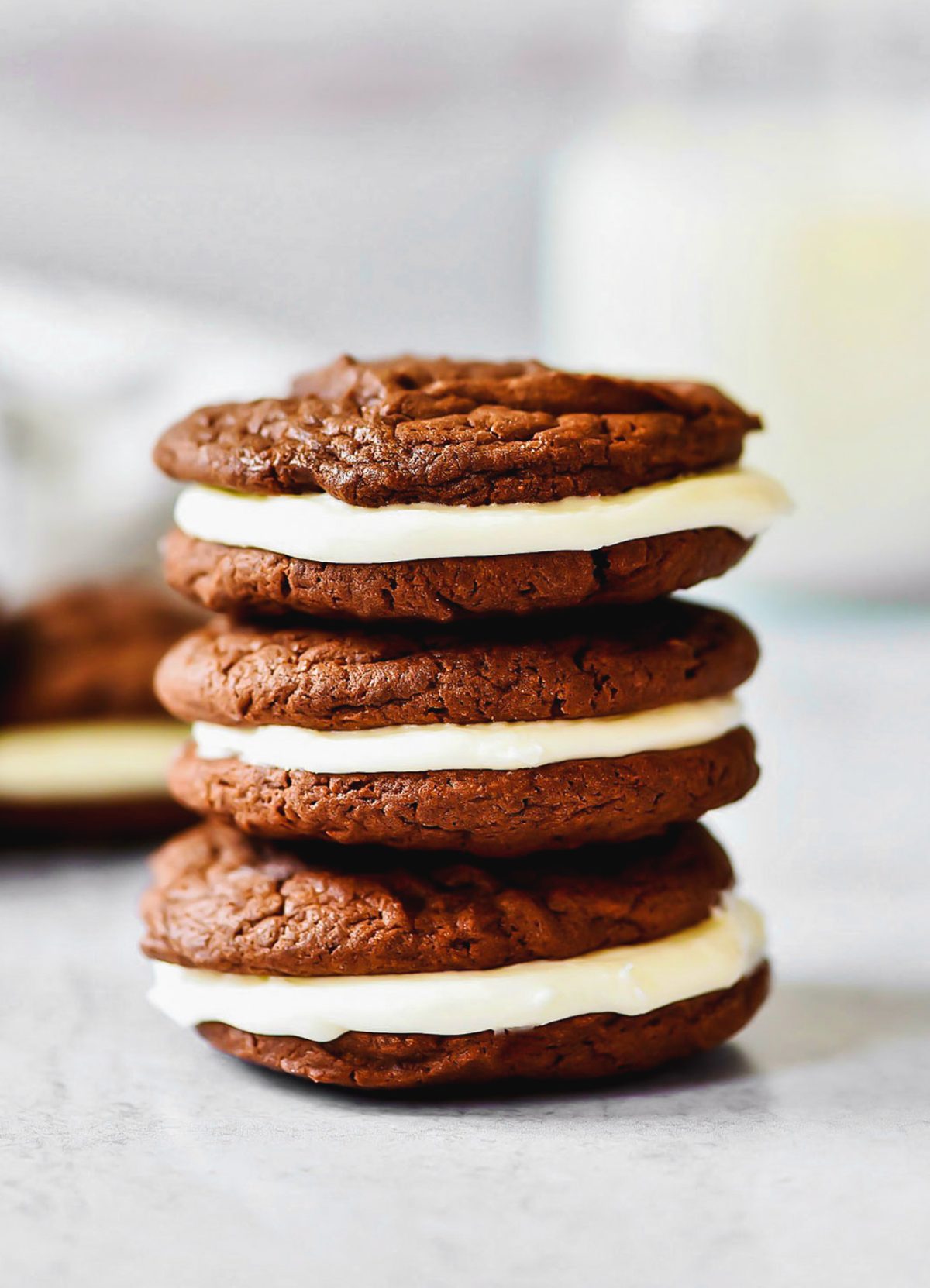 Homemade Oreo Cookies with cream cheese filling. Life-in-the-Lofthouse.com
