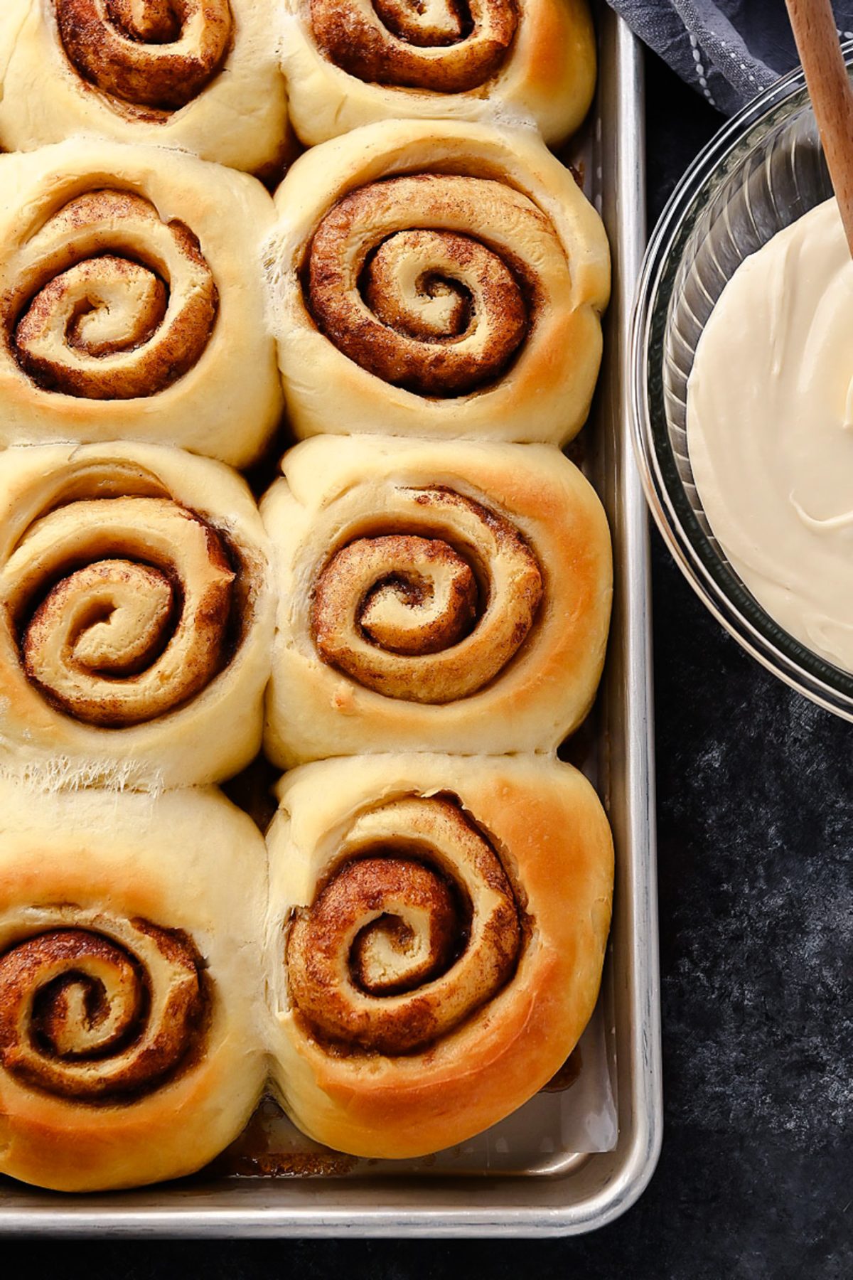Homemade Cinnamon Rolls with Maple Cream Cheese Frosting