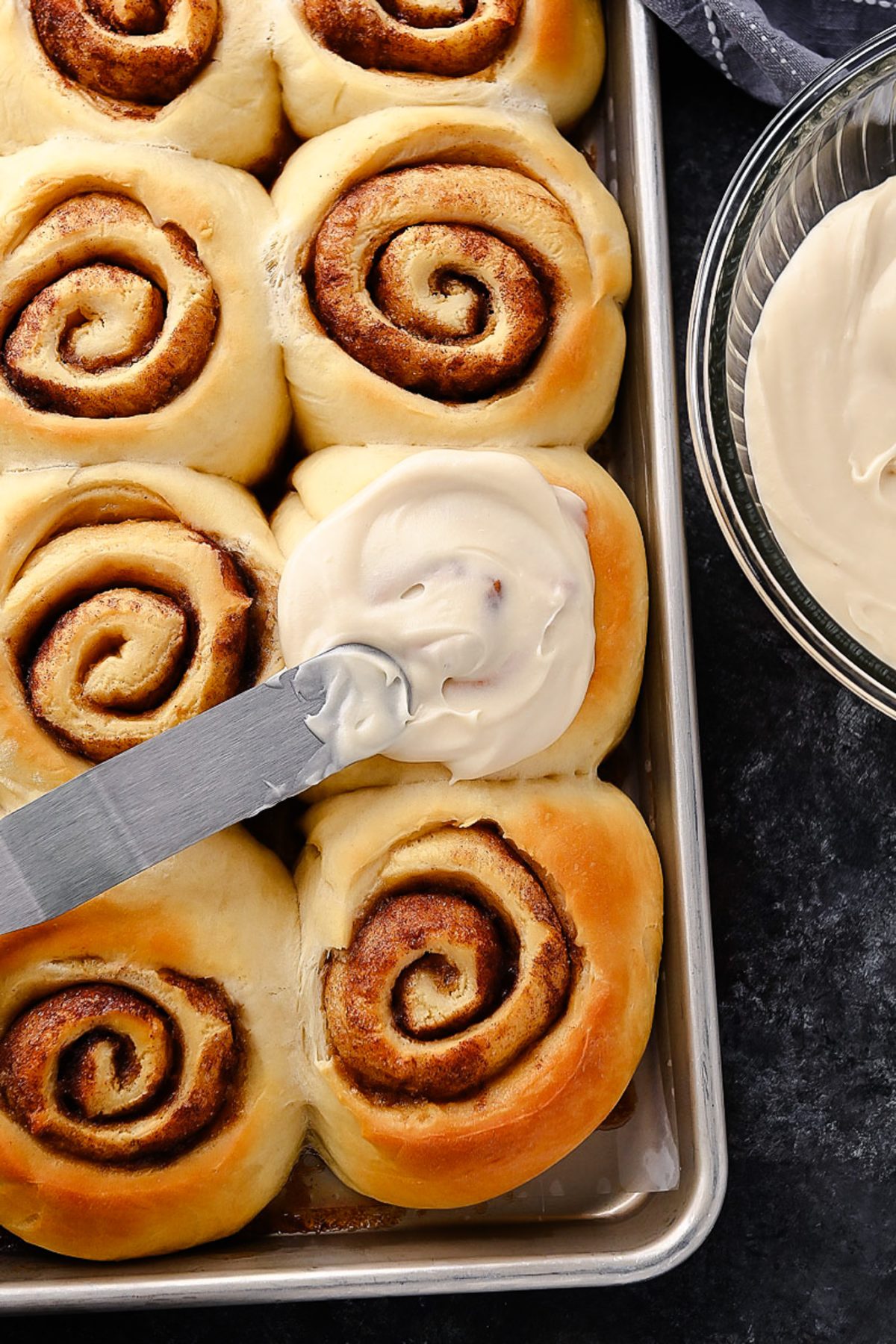 Homemade Cinnamon Rolls with Maple Cream Cheese Frosting