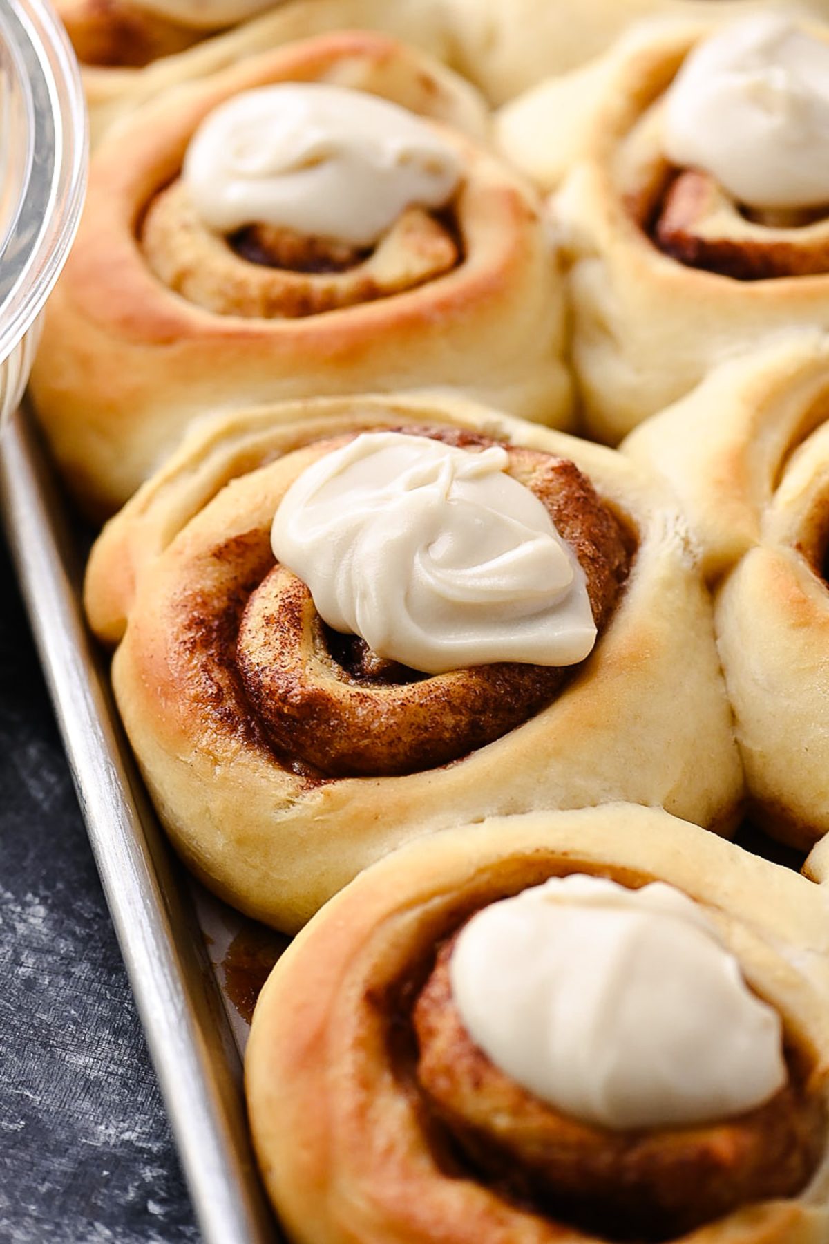 Homemade Cinnamon Rolls with Maple Cream Cheese Frosting