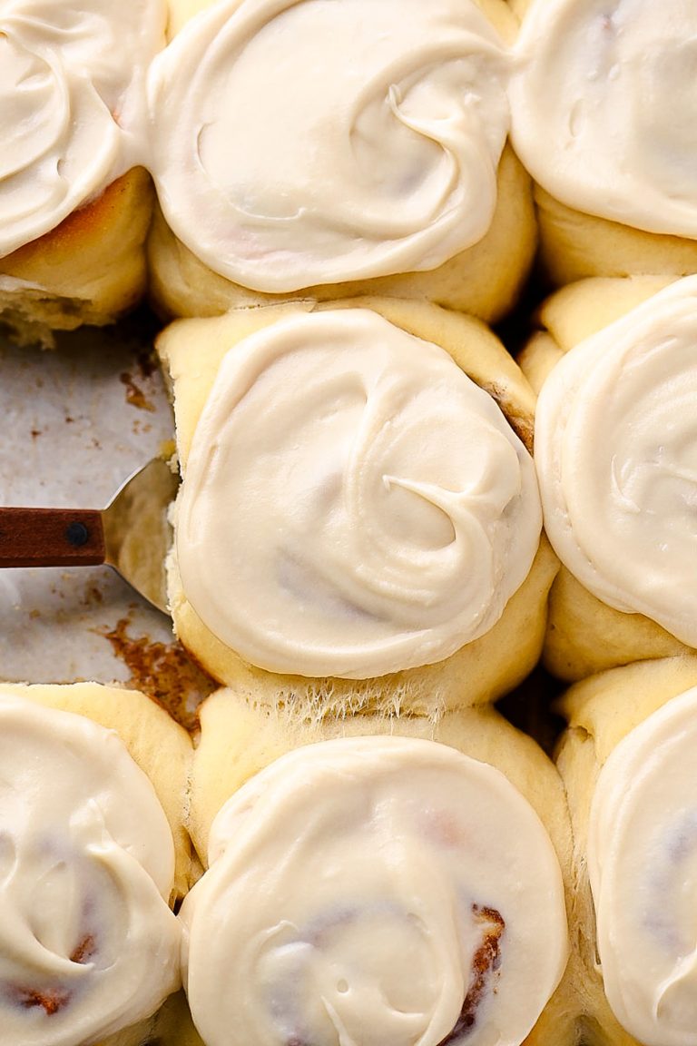 Homemade Cinnamon Rolls with Maple Cream Cheese Frosting