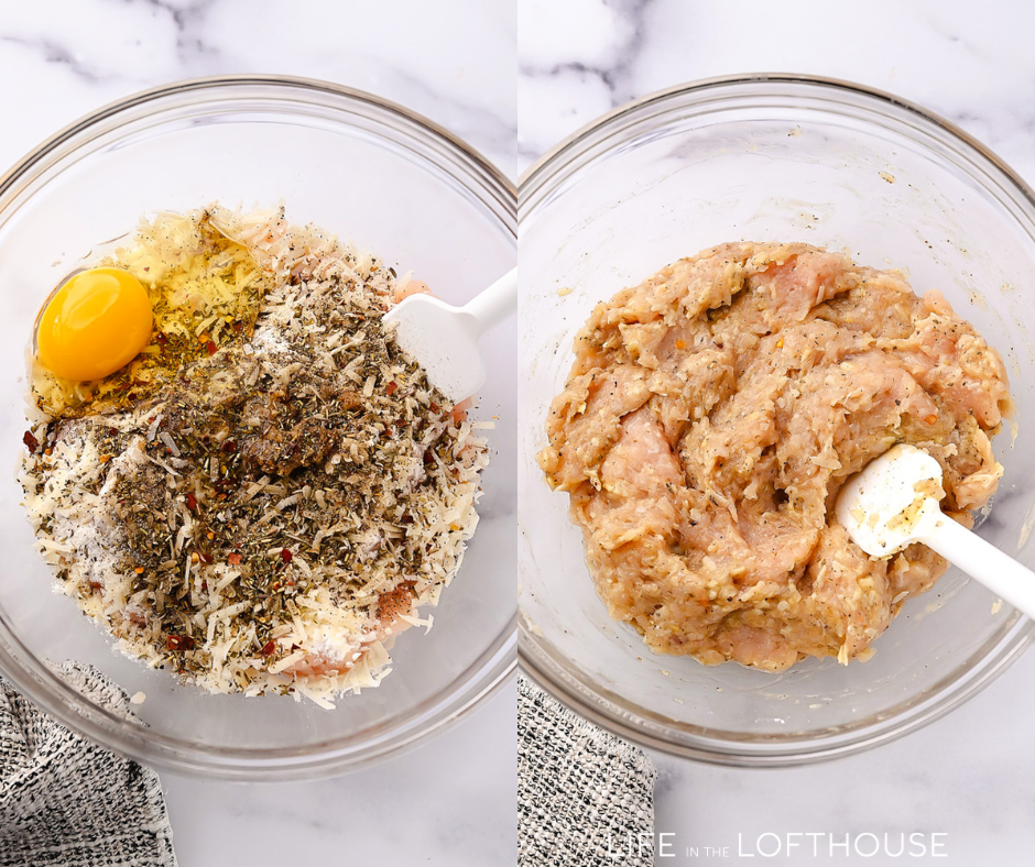 Chicken Parmesan Meatloaves Steps