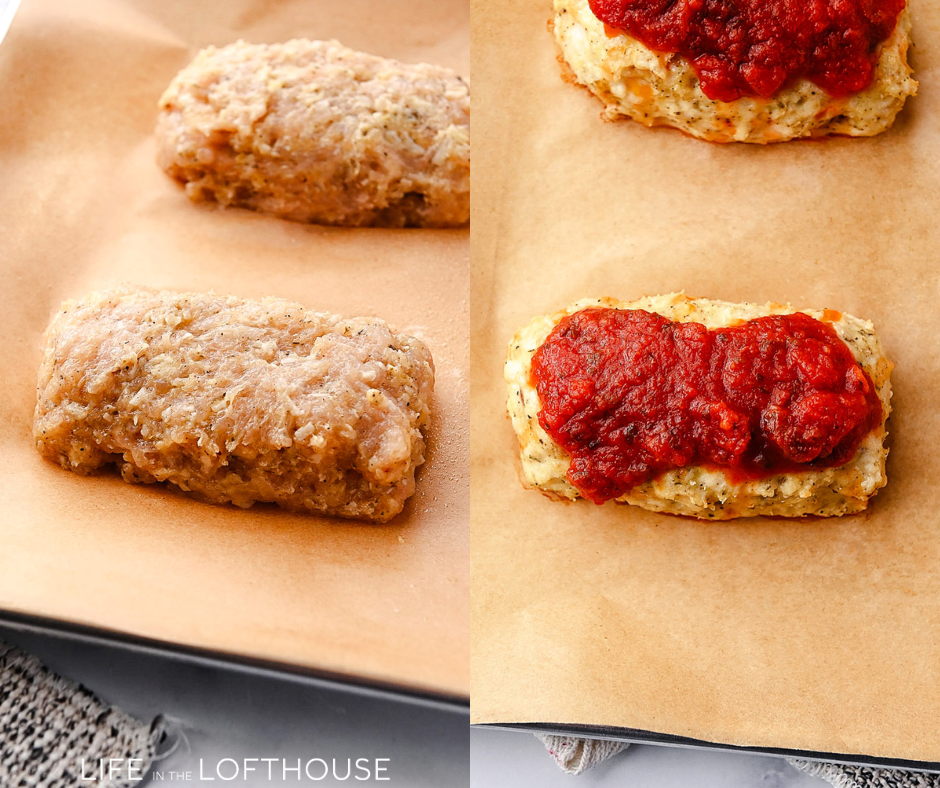 Chicken Parmesan Meatloaves Steps