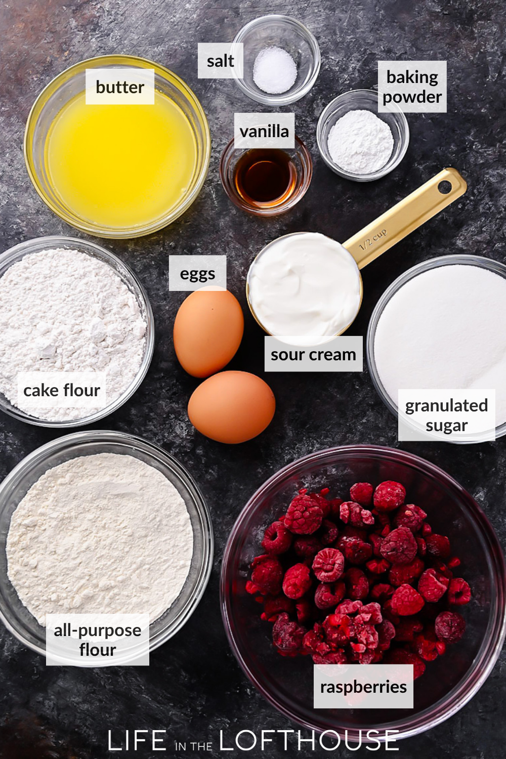 Ingredients for Raspberry Muffins