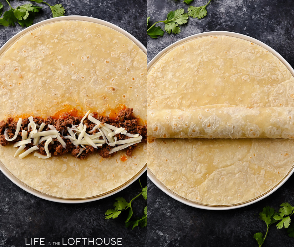 Filling and Rolling the Enchiladas