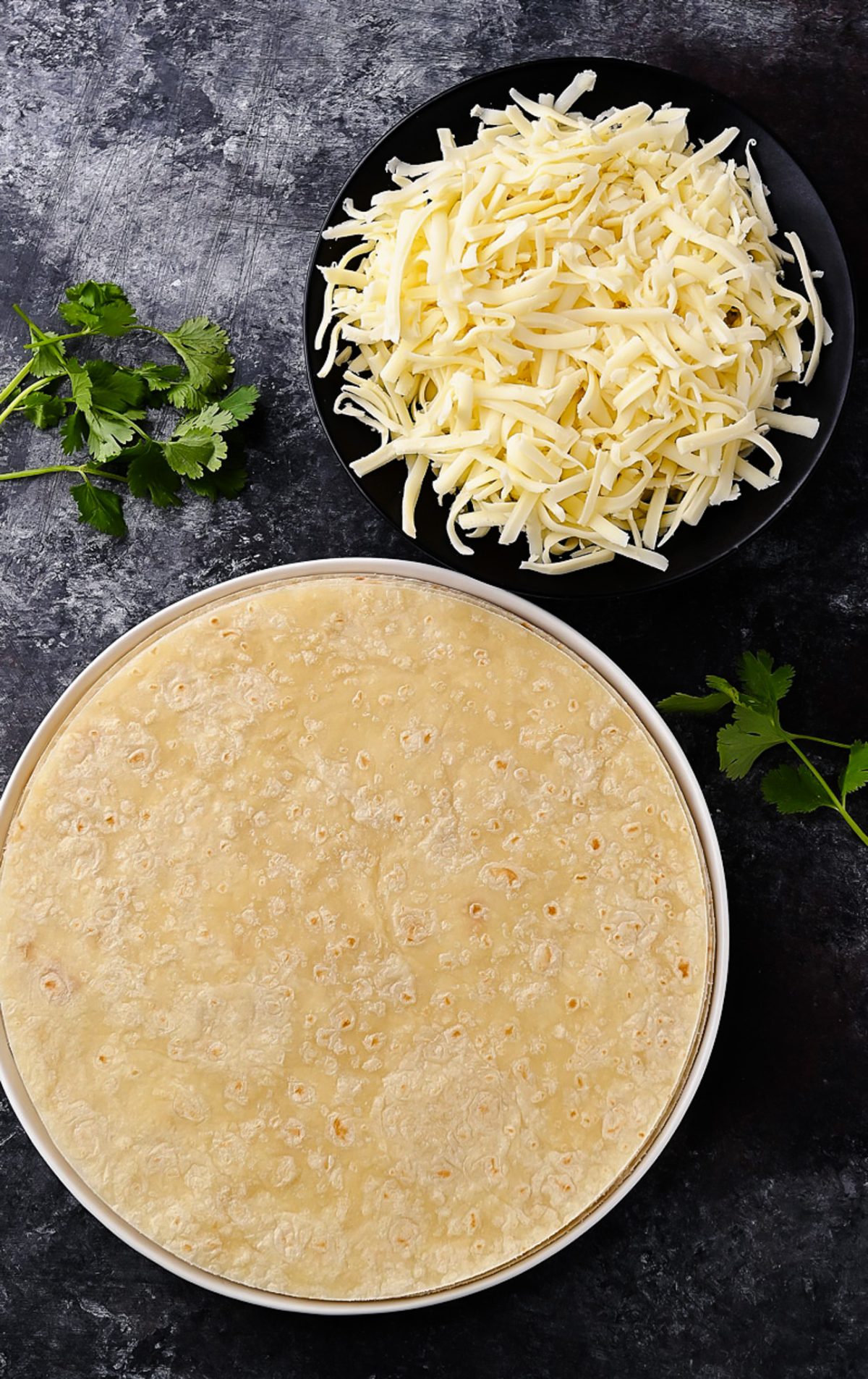 Tortillas and Monterey Jack Cheese