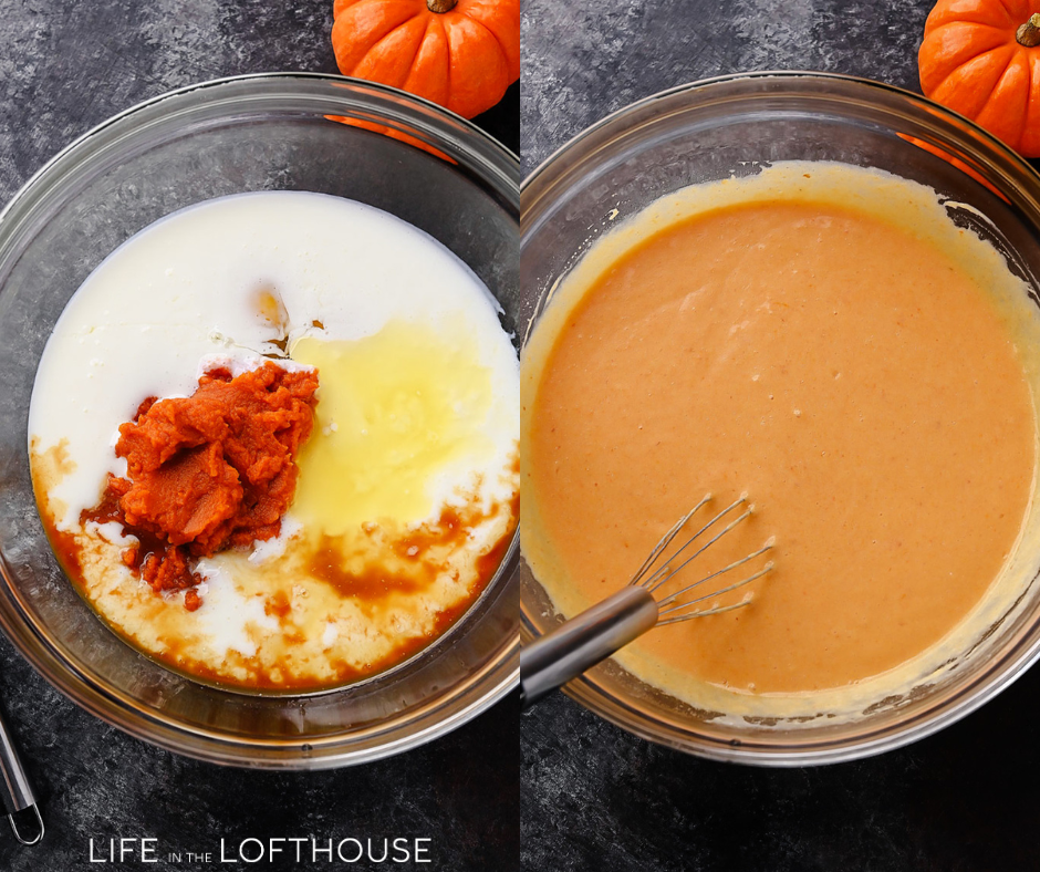 Pumpkin Cinnamon Roll Pancakes Steps