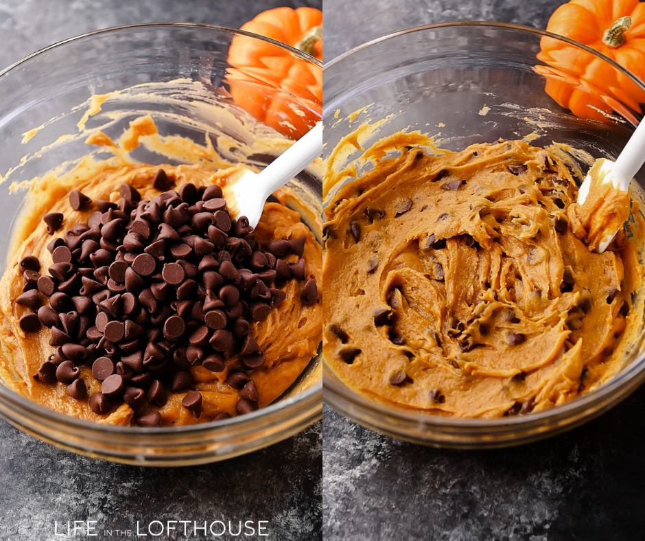 Pumpkin Chocolate Chip Cookie Skillet Steps