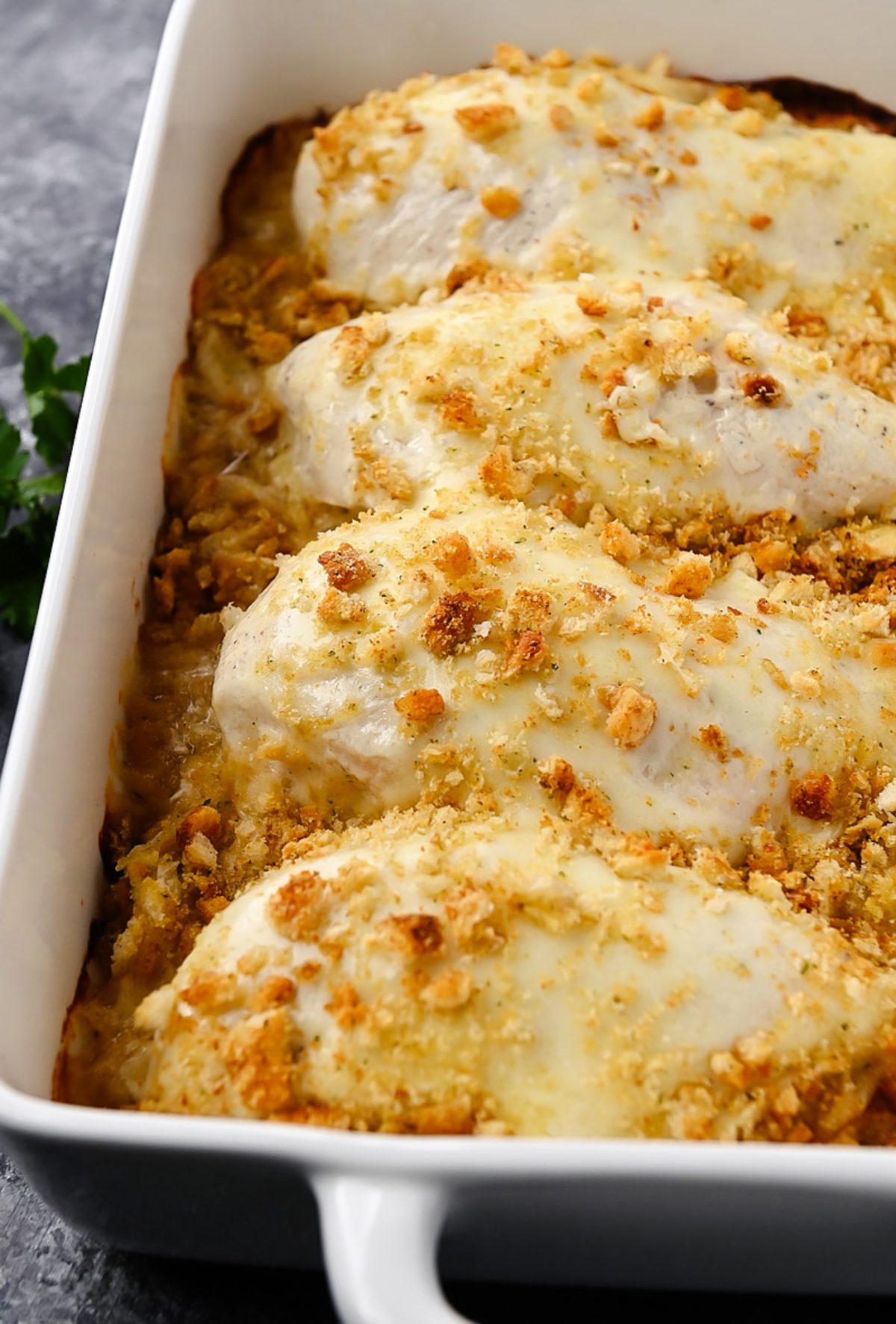 Creamy Baked Caesar Chicken