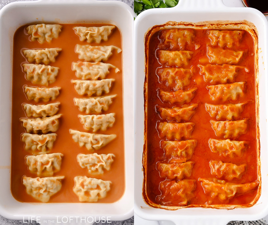 One Pan Dumplings in Red Curry Coconut Sauce Step 2