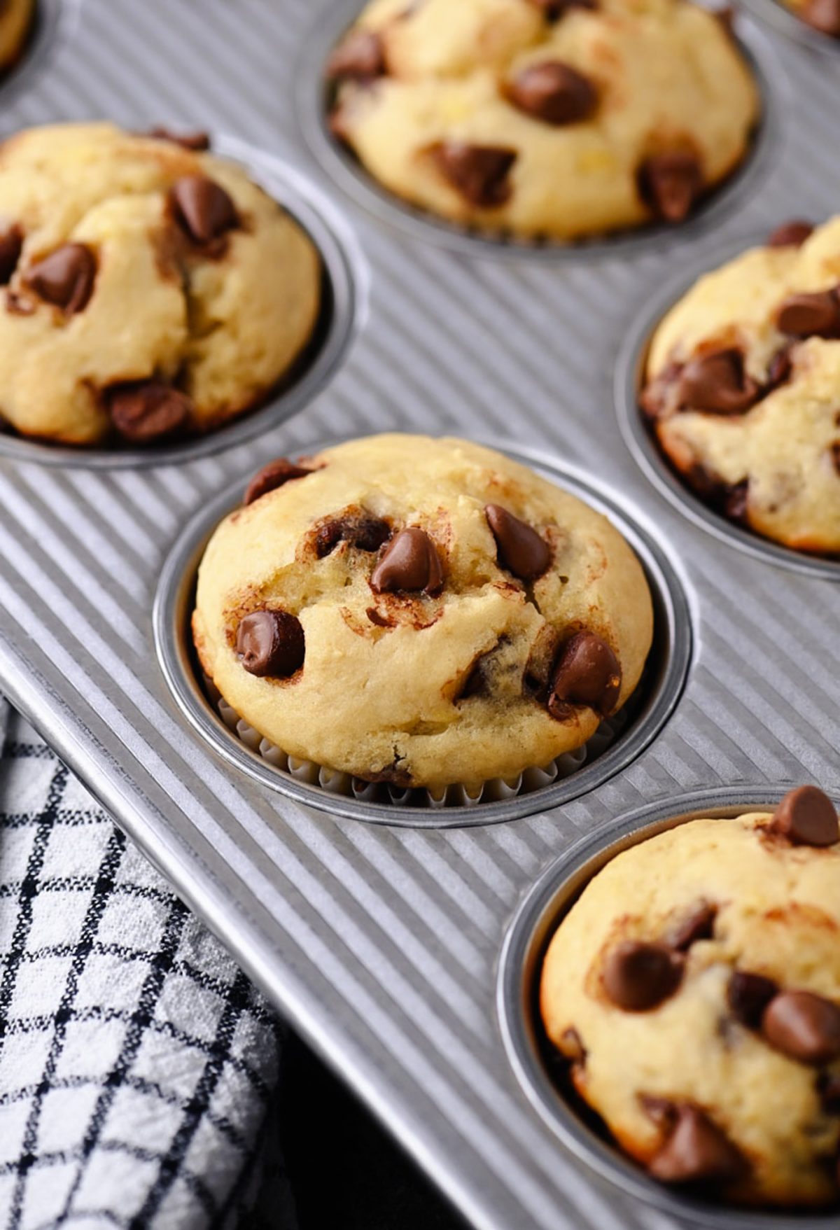 Greek Yogurt Banana Muffins with chocolate chips