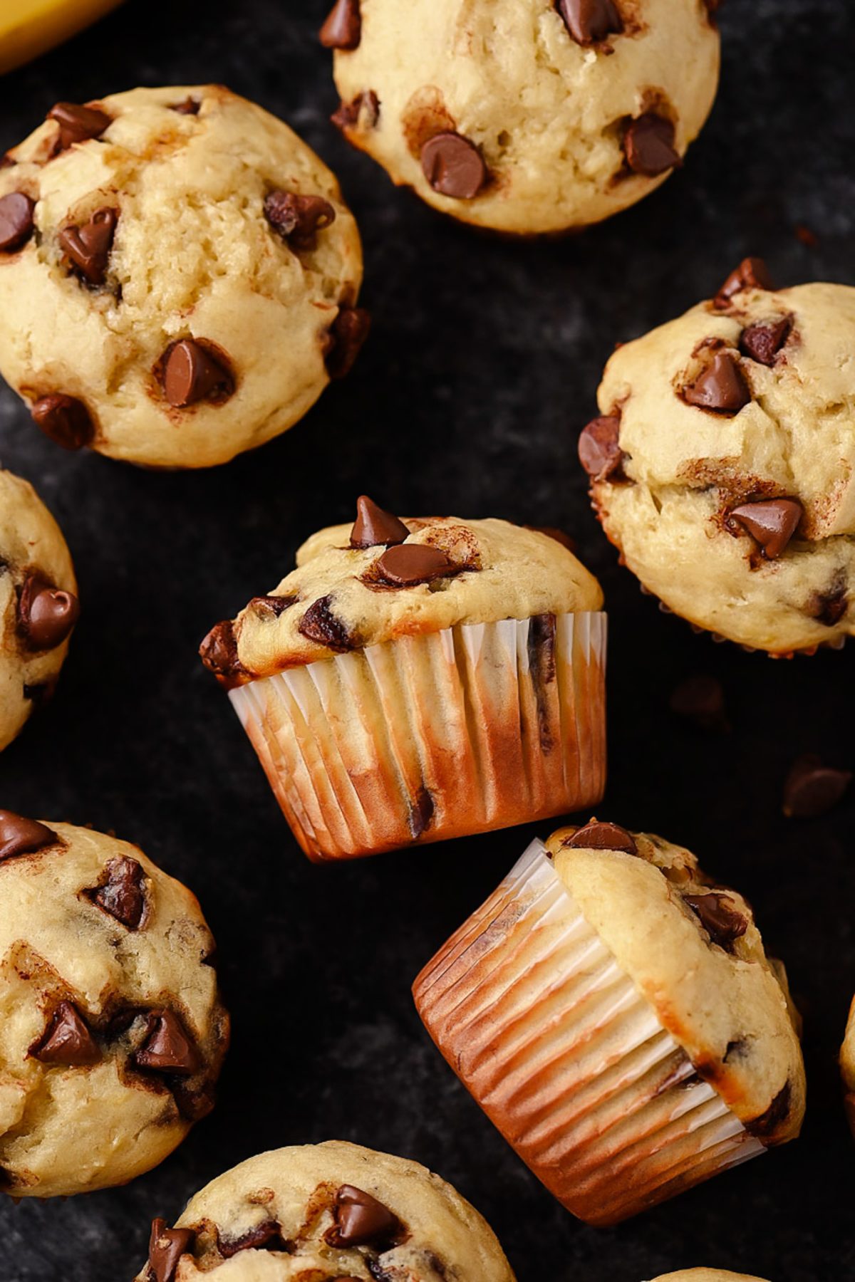 Greek Yogurt Banana Muffins with chocolate chips