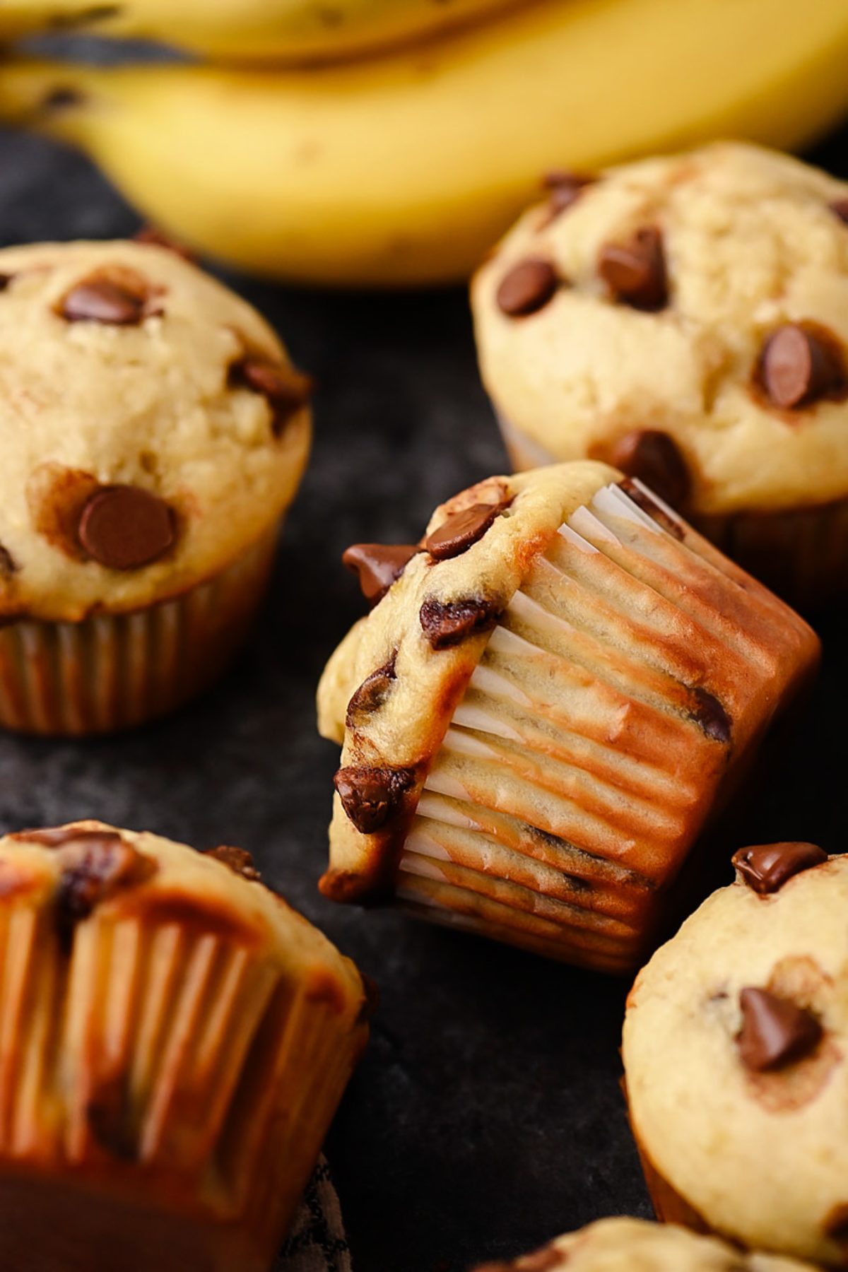Greek Yogurt Banana Muffins with chocolate chips