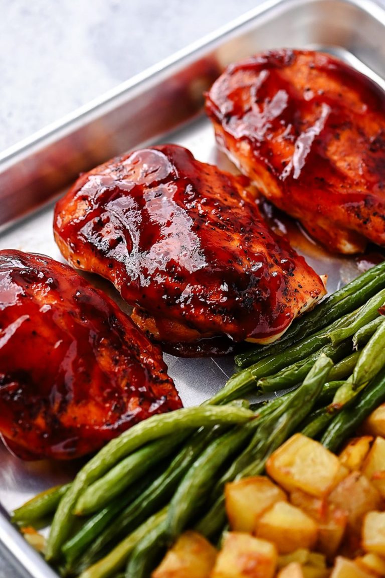 Sheet Pan BBQ Chicken, Potatoes and Green Beans